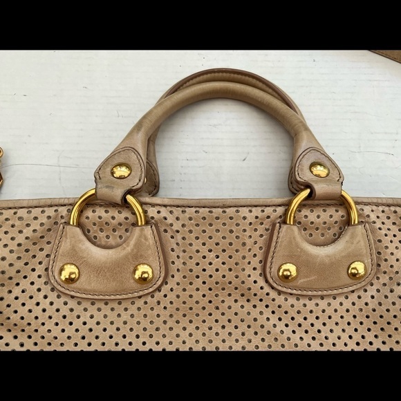 Miu Miu Perforated Leather Large Tote Bag / DAME - Picture 6 of 8